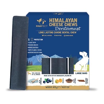 Pawfect Himalaya Dentamust Yaki Oste Ben med Blåbær & Papaya LARGE 3 x 140g